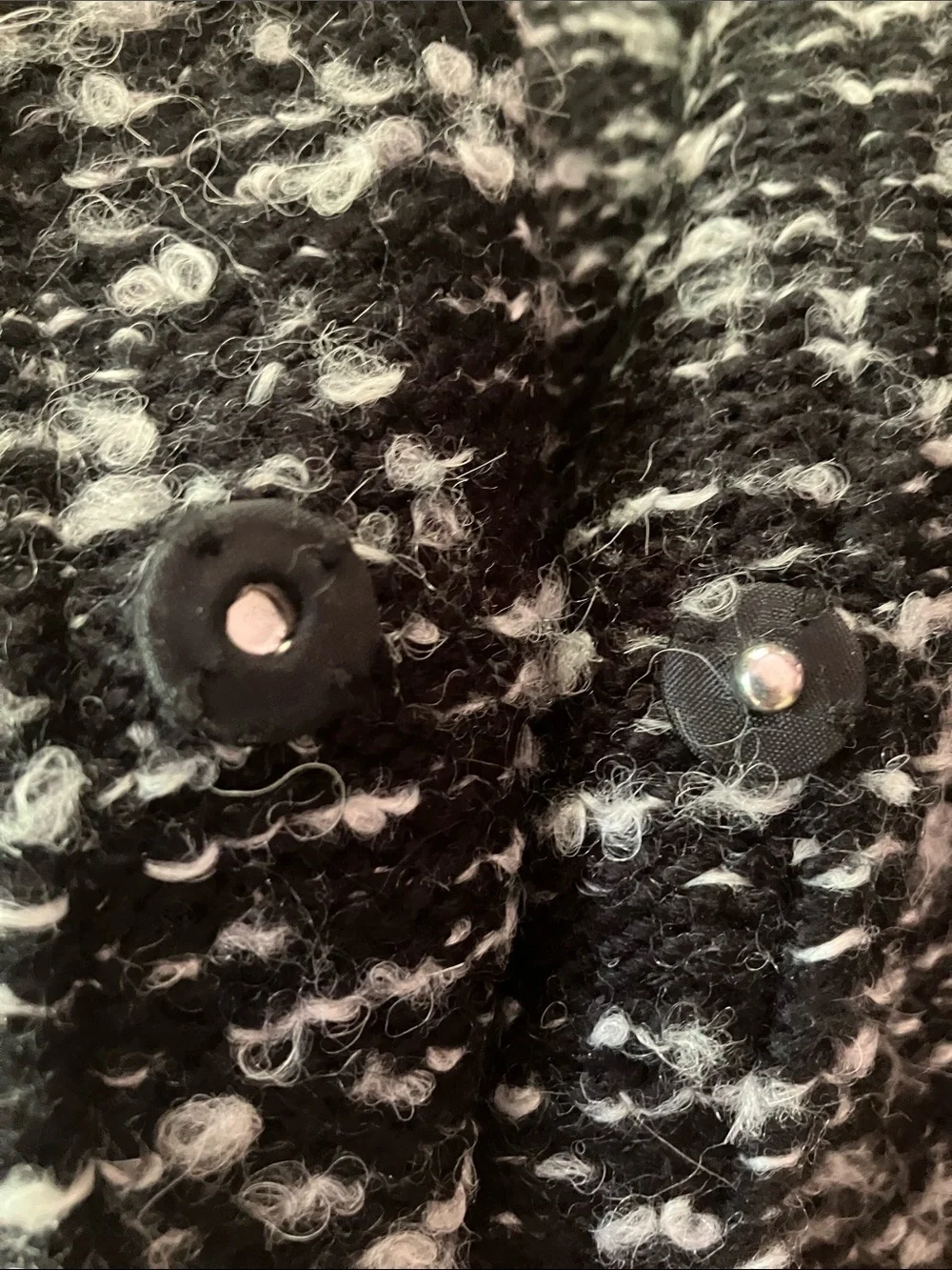 Katherine Barclay Woman’s Sz S Black& White Boucle Knit  Jacket One-snap closure